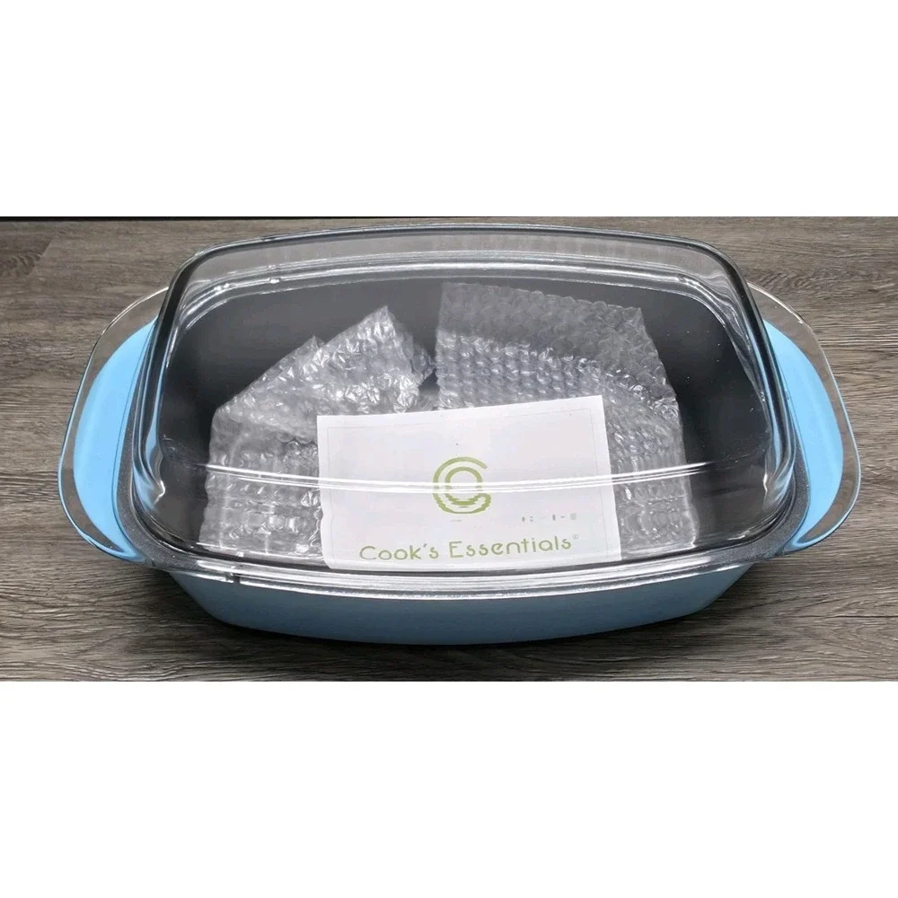 Cook' Essentials Blue 6 Qt Casserole Dish -  Cast Aluminum With Wire Rack - New‎
